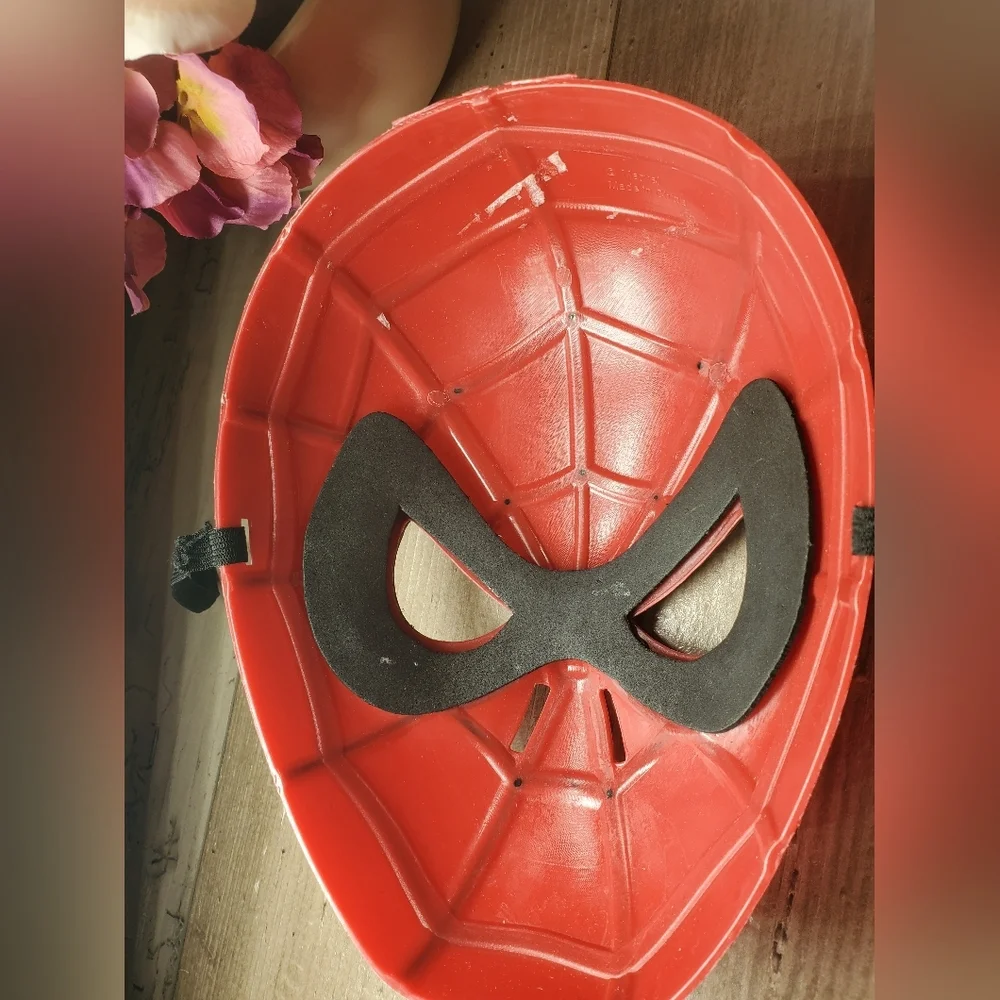 Marvel Spider-Man Spiderman Youth Costume Cosplay Mask Hard Plastic Halloween - Picture 12 of 13
